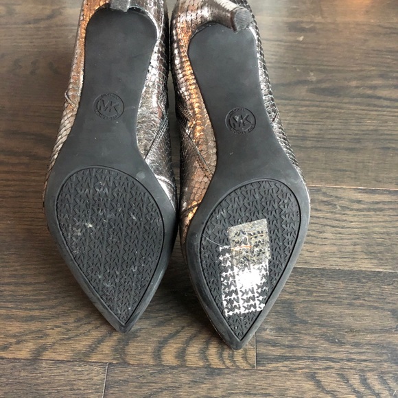 Michael Kors Silver Embossed Ankle Boots - Picture 5 of 5